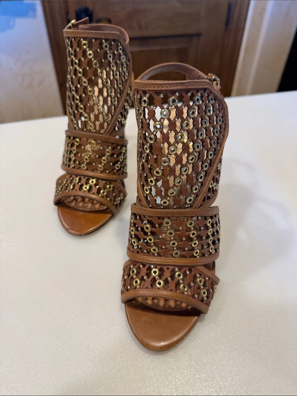 Vince Camuto Leather Mallena studded heel